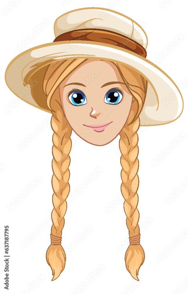 Woman with Braided Hairstyle Wearing Hat