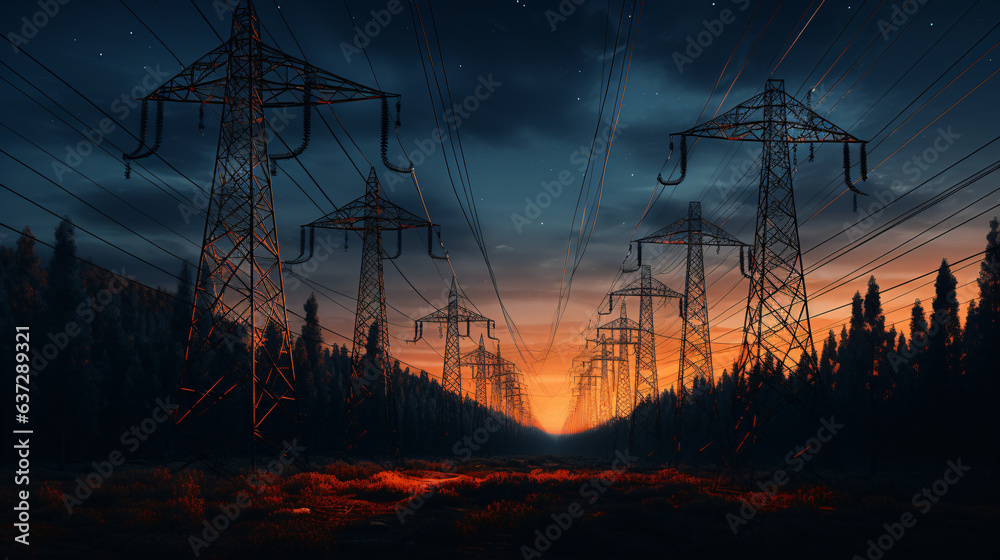 Electricity transmission towers