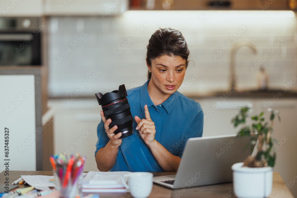 Woman Meeting Online From Home Office