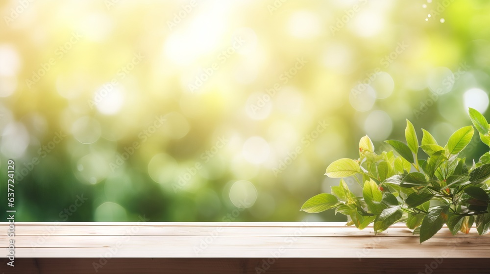 Soft blurred garden leaves view from window - abstract natural spring background