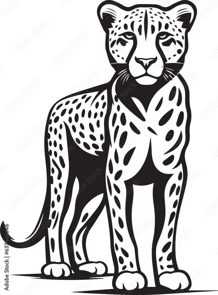 Cheetah Logo Monochrome Design Style