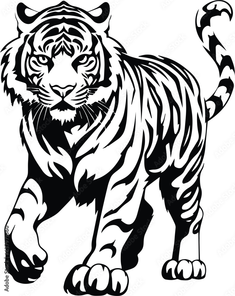 Tiger Logo Monochrome Design Style