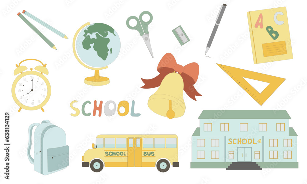 Seth school color. Vector illustration