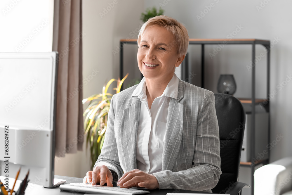 Mature businesswoman working  in office