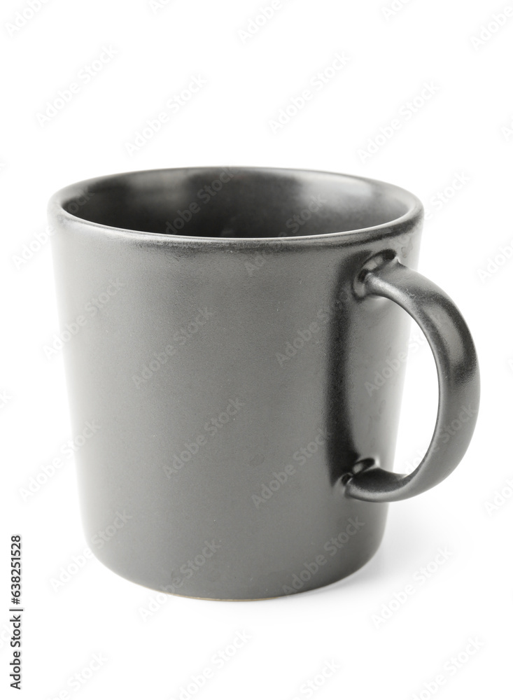 Black cup on white background