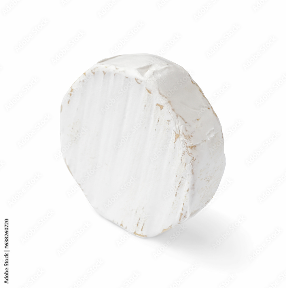 Tasty Camembert cheese on white background