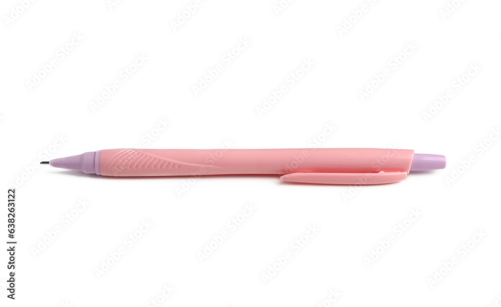 Pink pen on white background