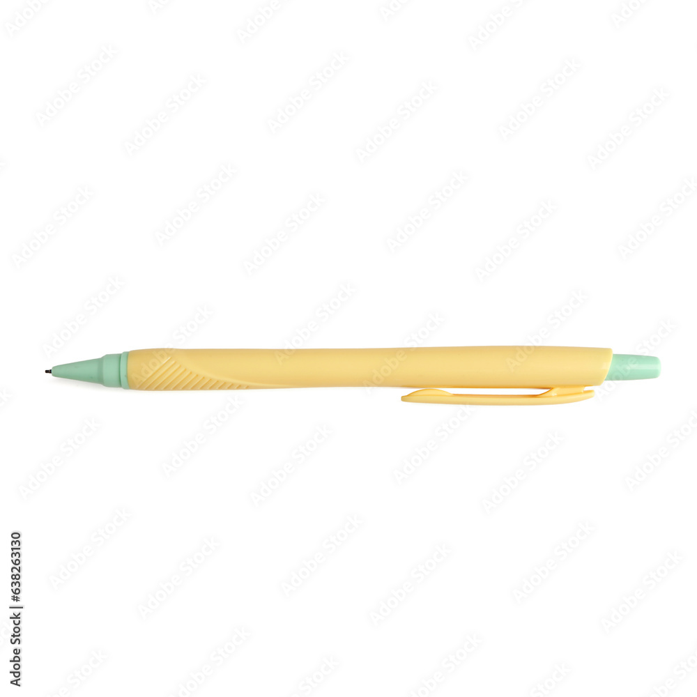 Yellow pen on white background