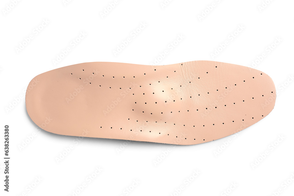 Leather orthopedic insole isolated on white background