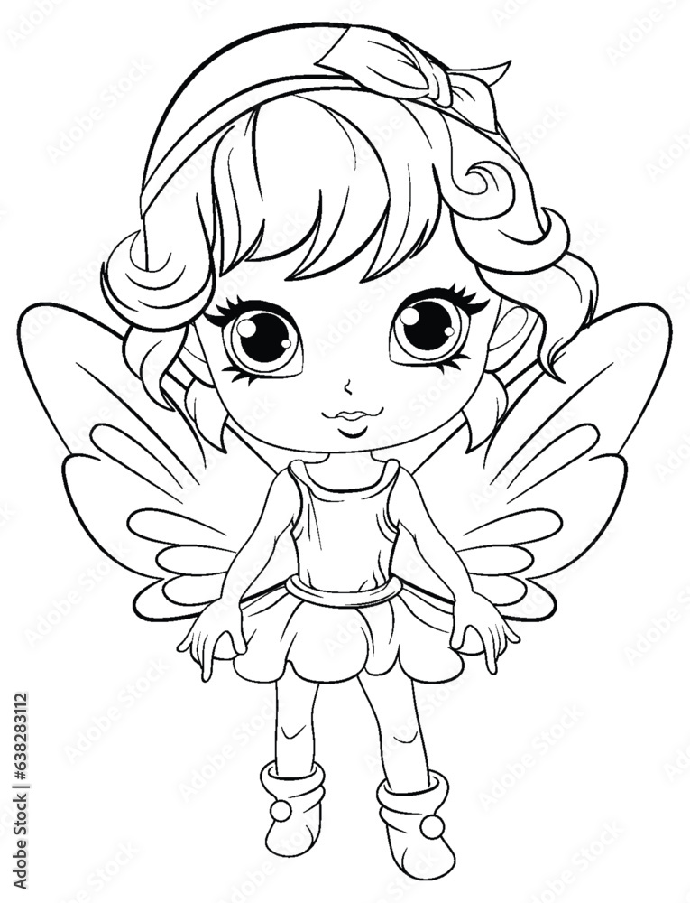 Cute Angel Outline for Creative Coloring