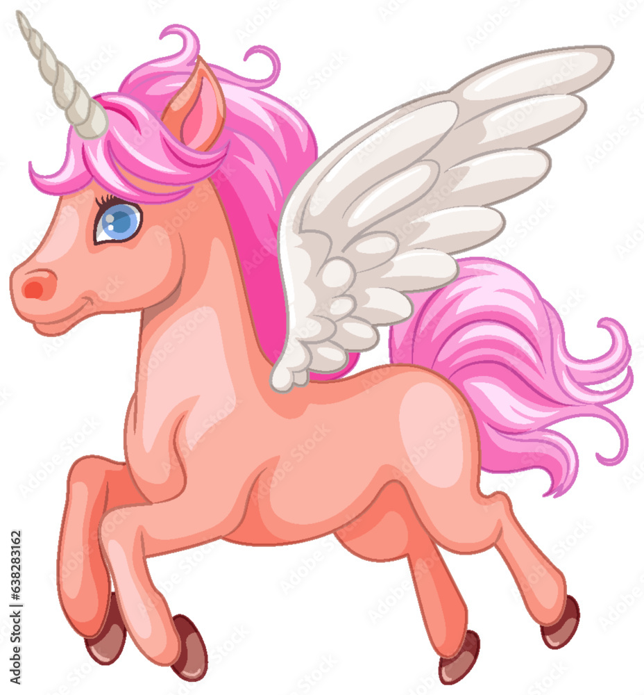 Cute Flying Unicorn Cartoon