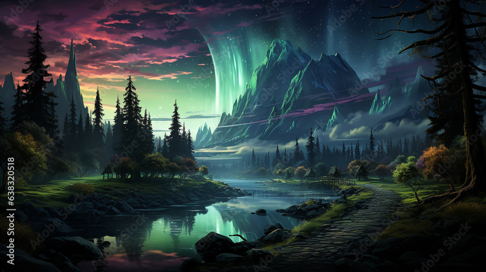 Beautiful aurora background