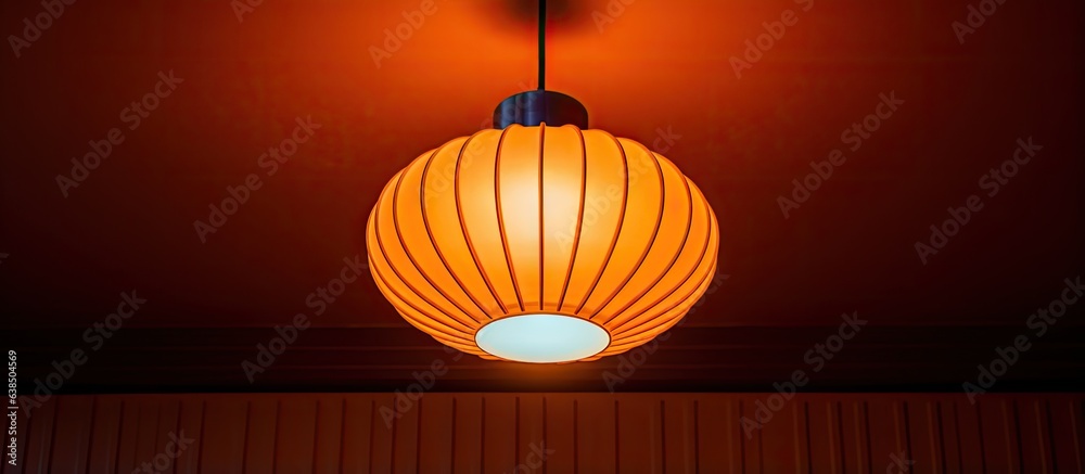 Ceiling mounted lamp in orange