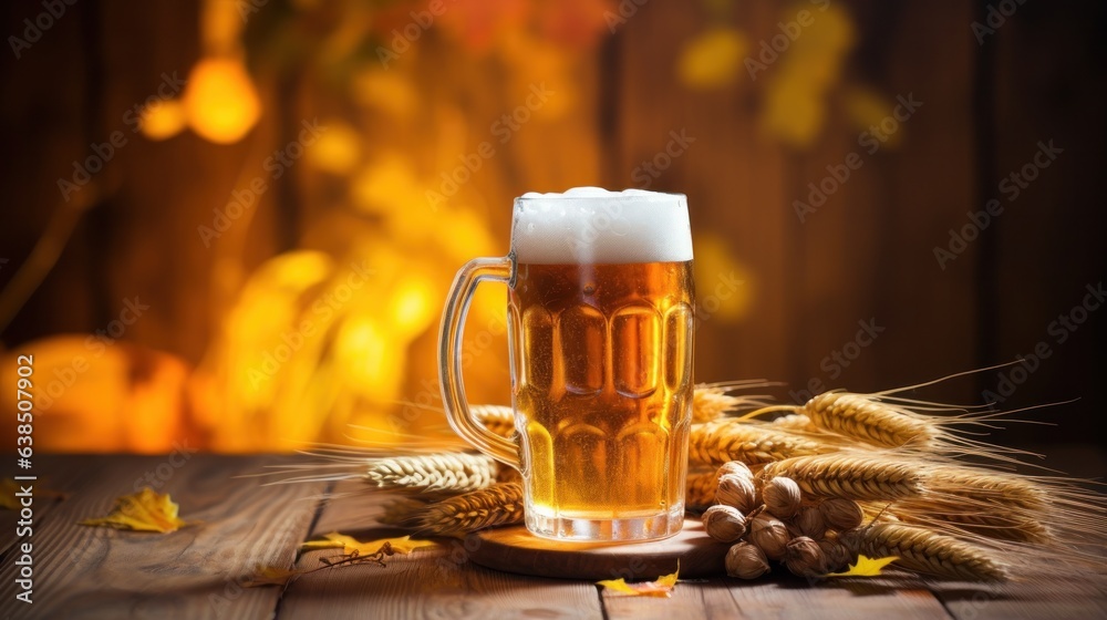 Beer and grain background