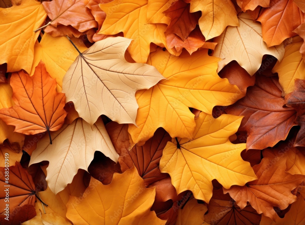 Autumn falling leaves background