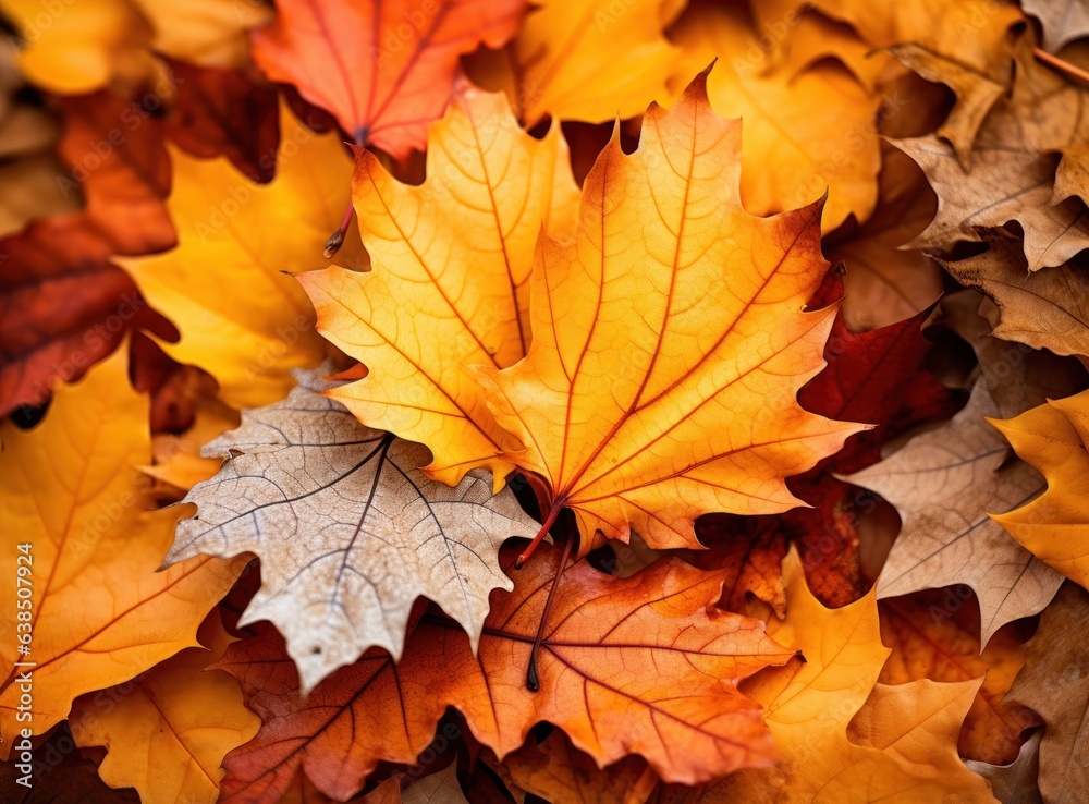 Autumn falling leaves background