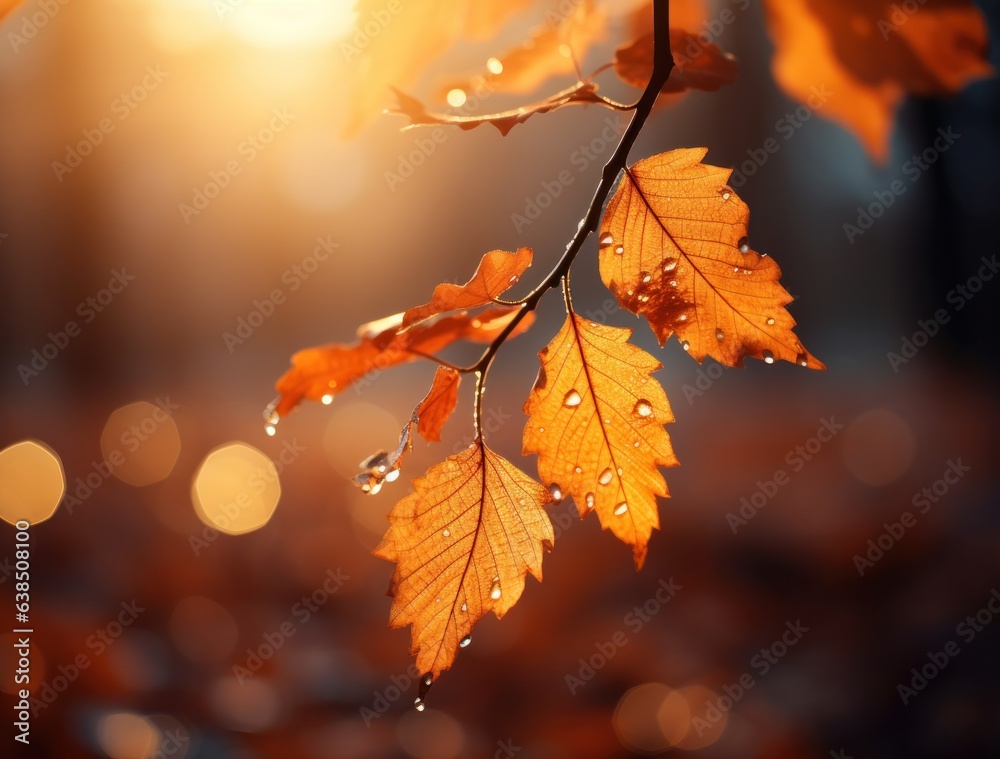 Autumn falling leaves background