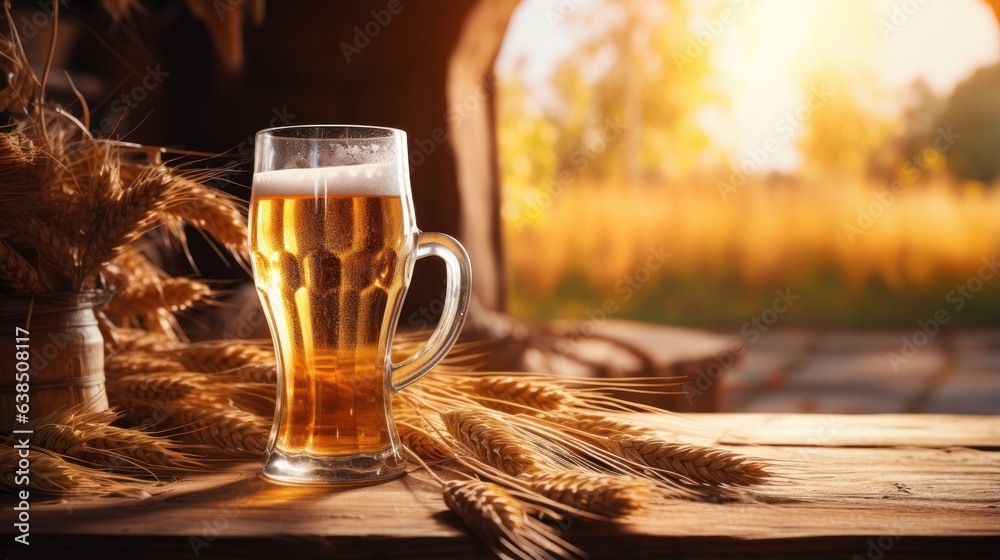 Beer and grain background