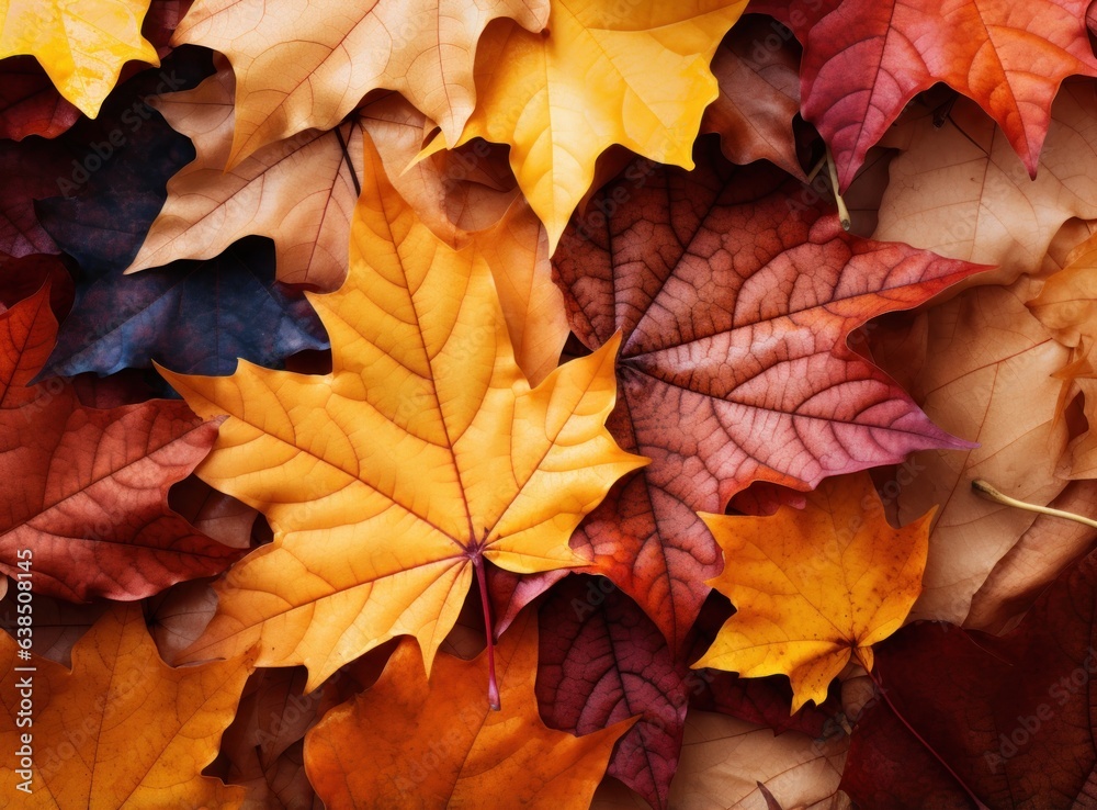 Autumn falling leaves background