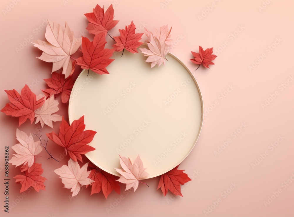 Natural Autumn Falling Leaves Frame