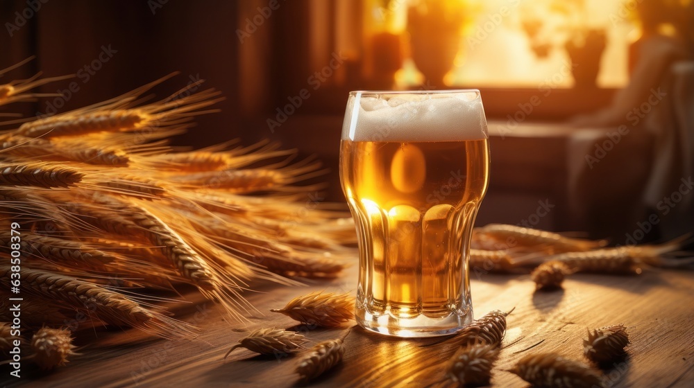 Beer and grain background