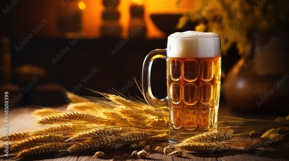 Beer and grain background