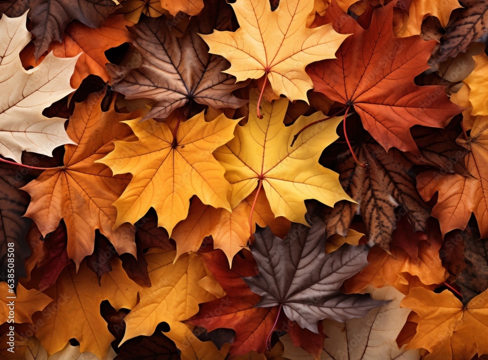 Autumn falling leaves background