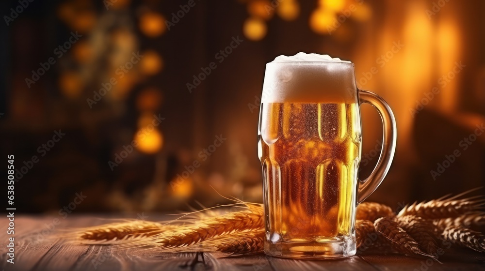 Beer and grain background