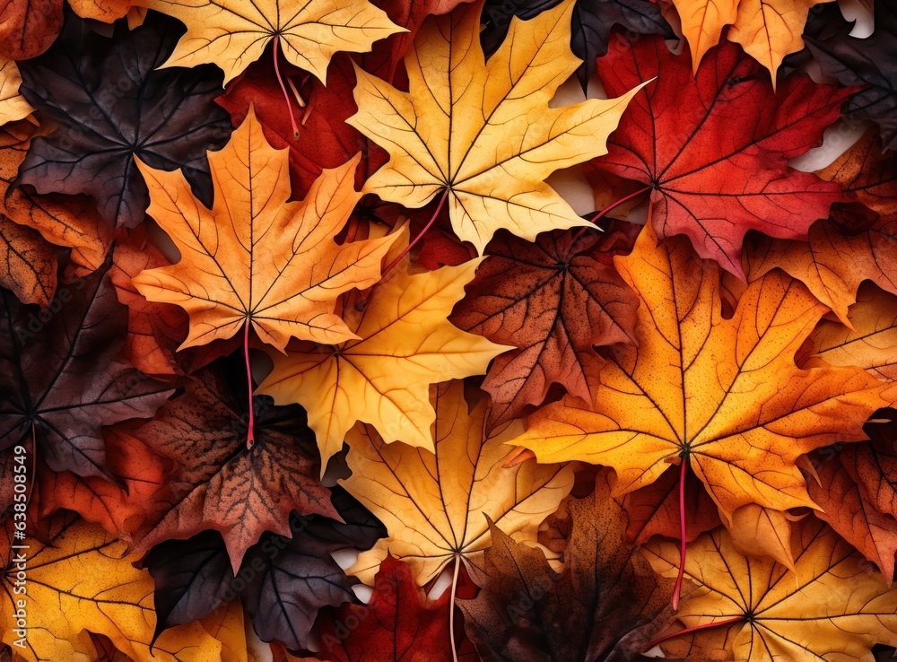 Autumn falling leaves background