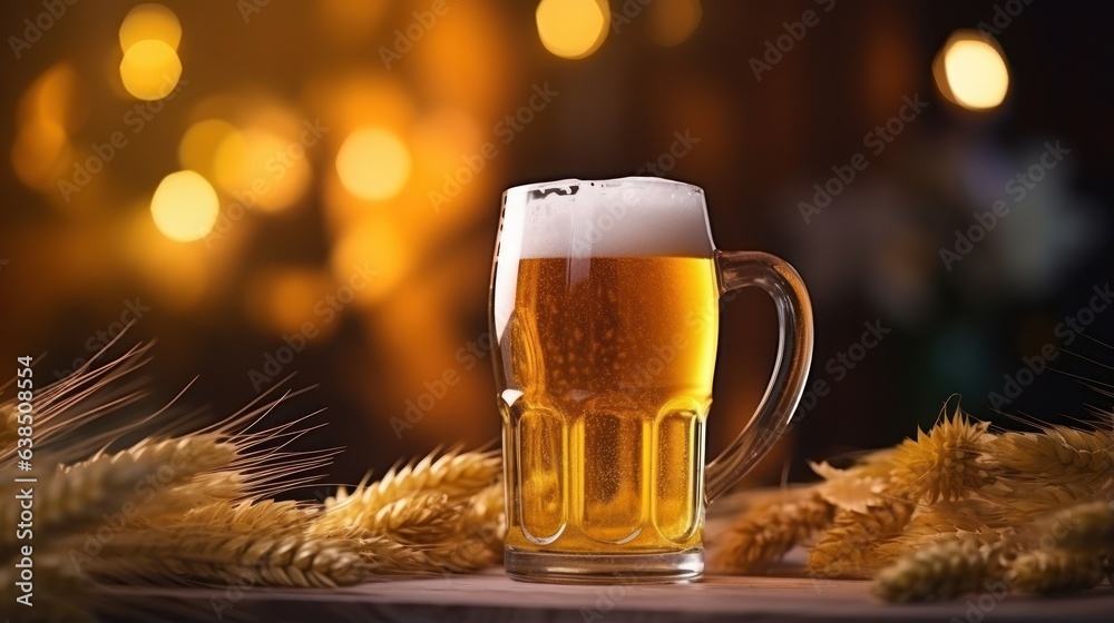 Beer and grain background