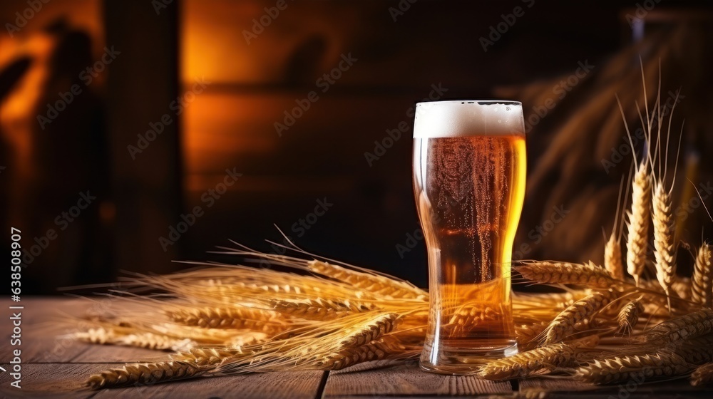 Beer and grain background