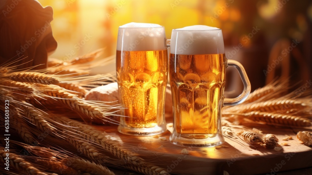 Beer and grain background