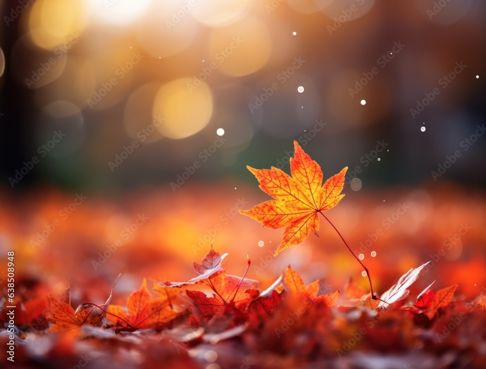 Autumn falling leaves background