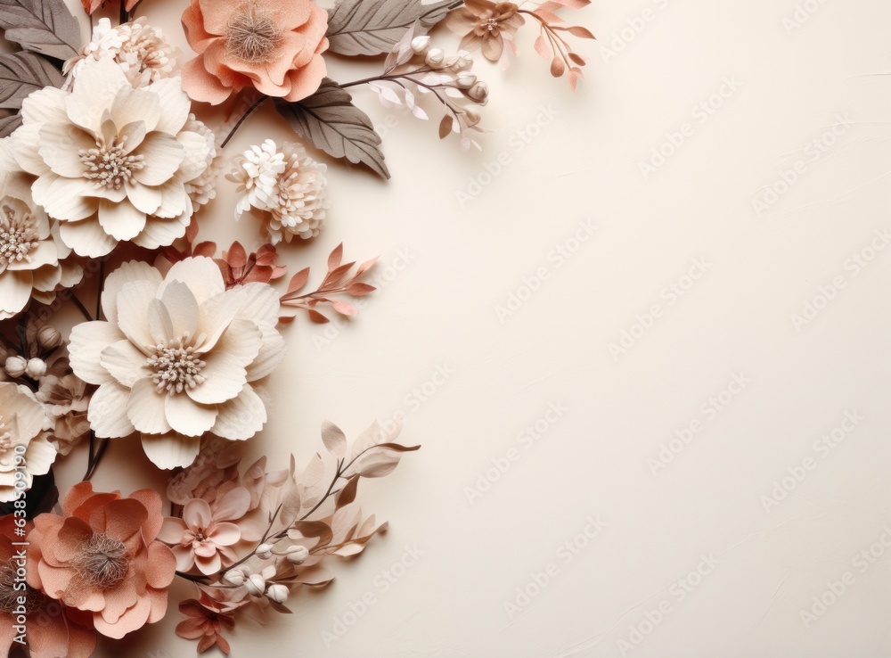 Pink flower background with an empty space for note