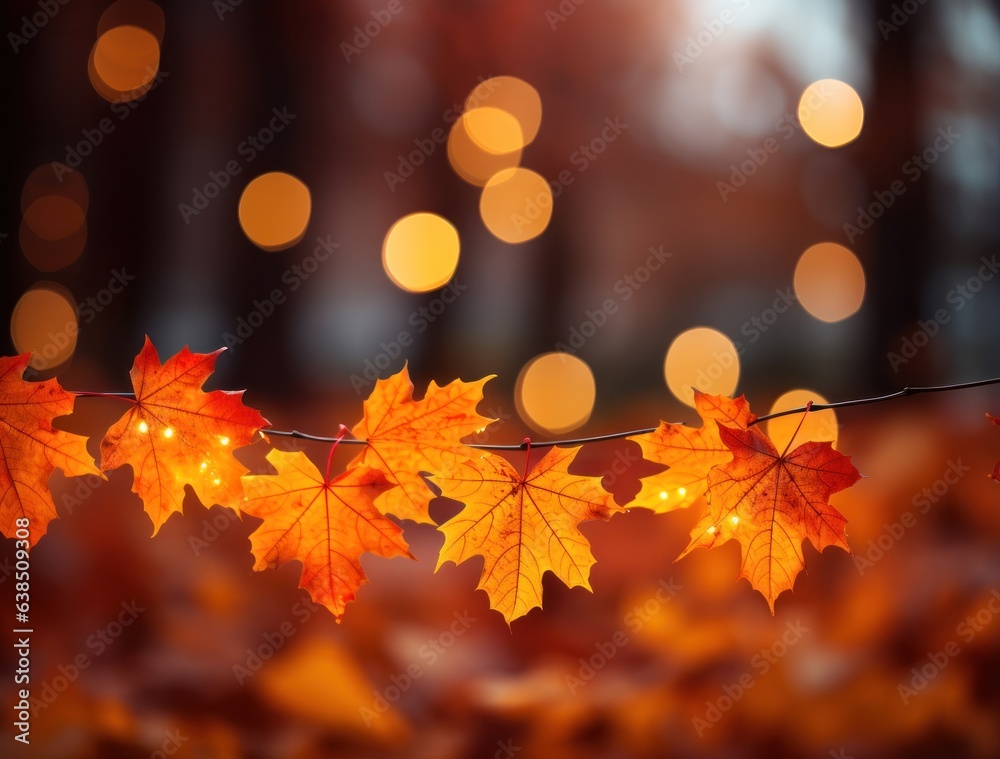 Autumn falling leaves background