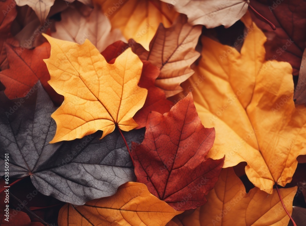 Autumn falling leaves background