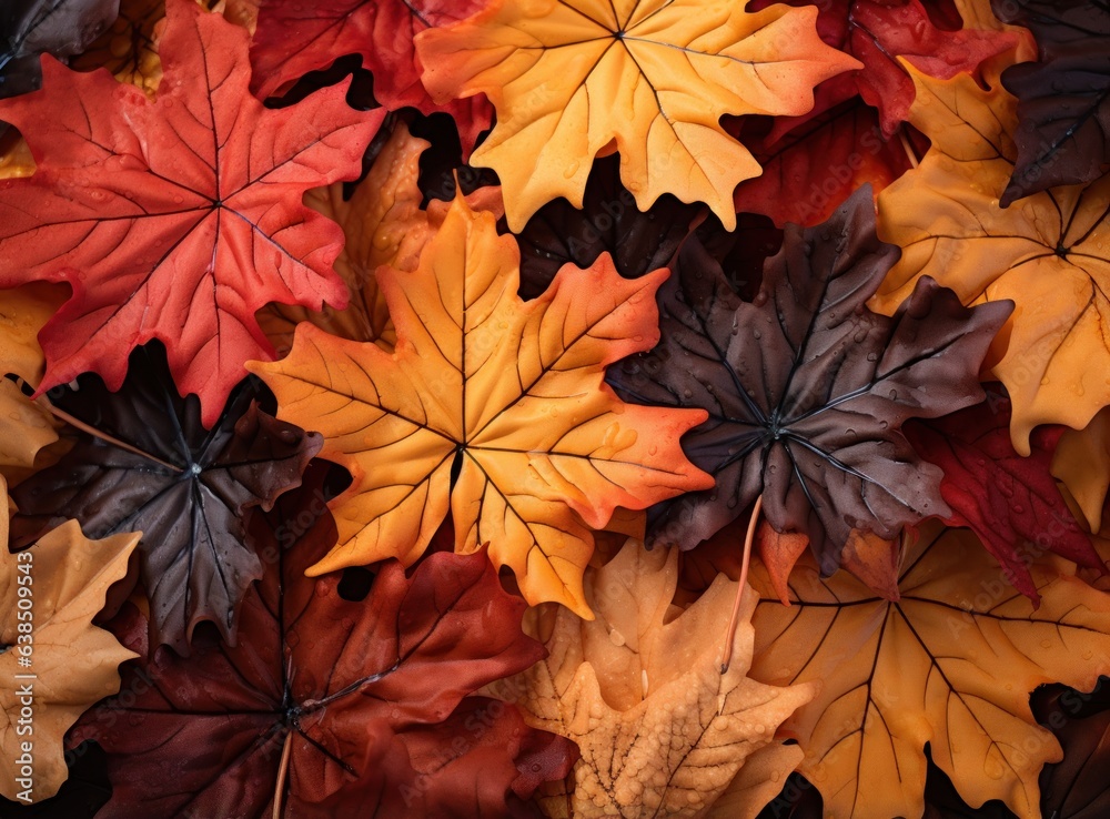 Autumn falling leaves background