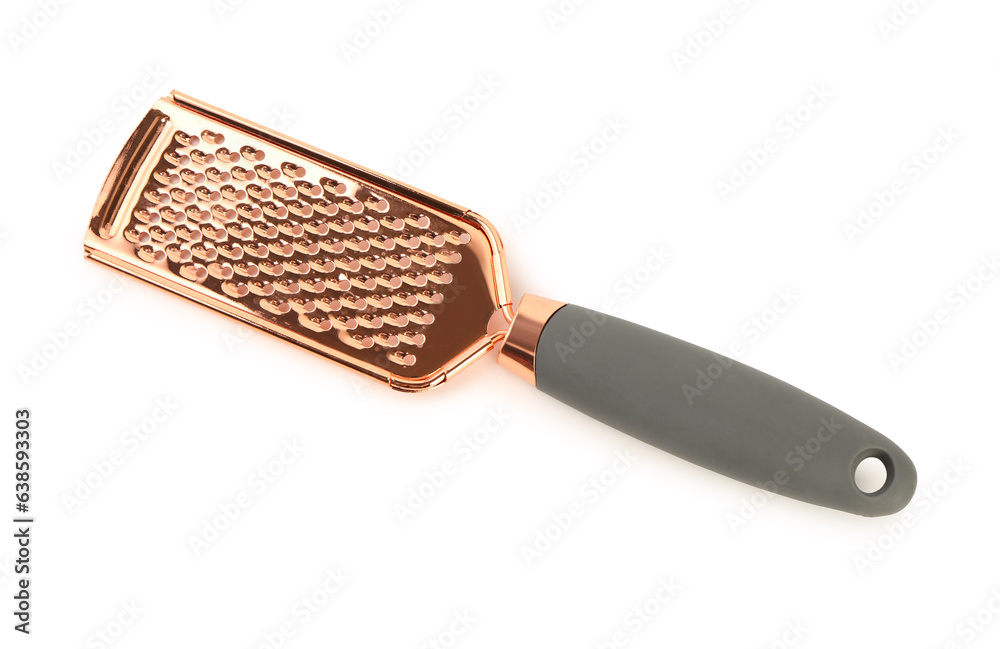 Stainless steel grater on white background