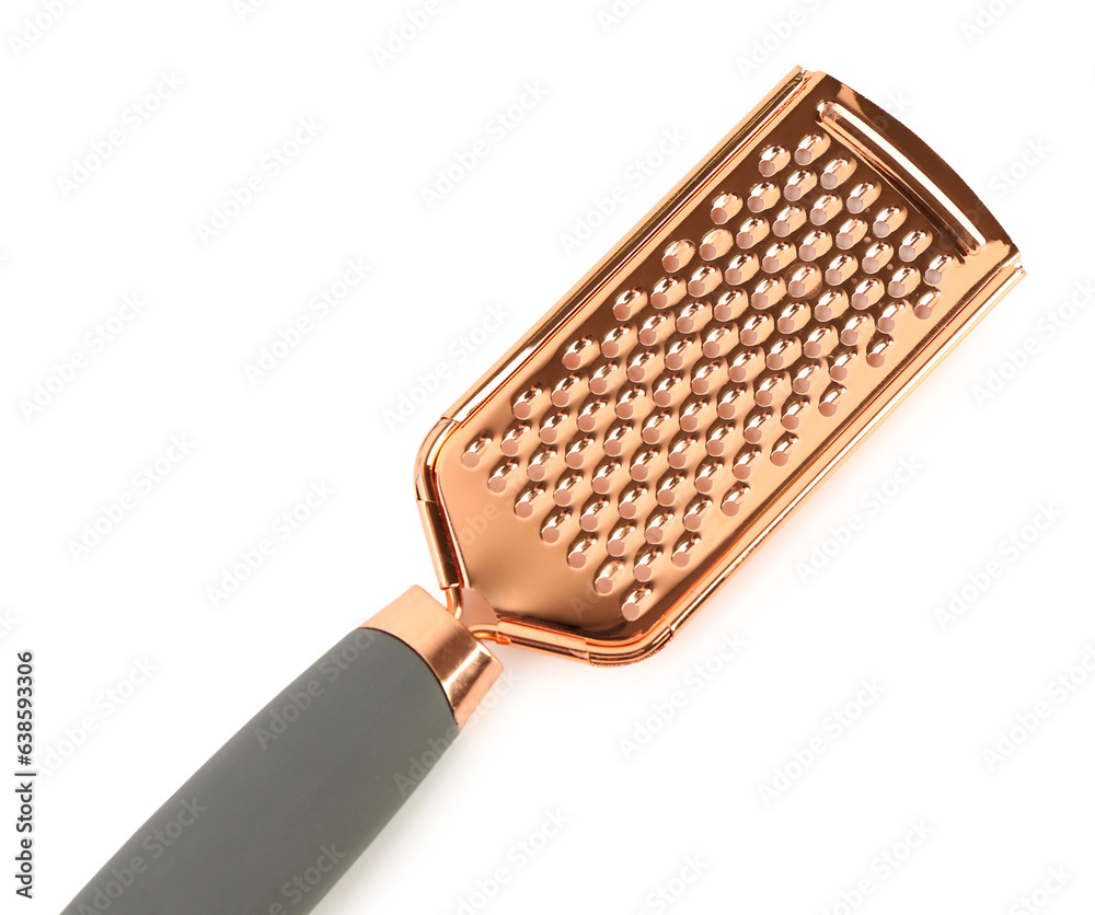 Stainless steel grater on white background