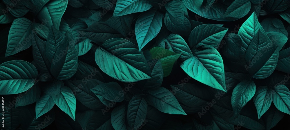 Green natural illustrated background with leaves