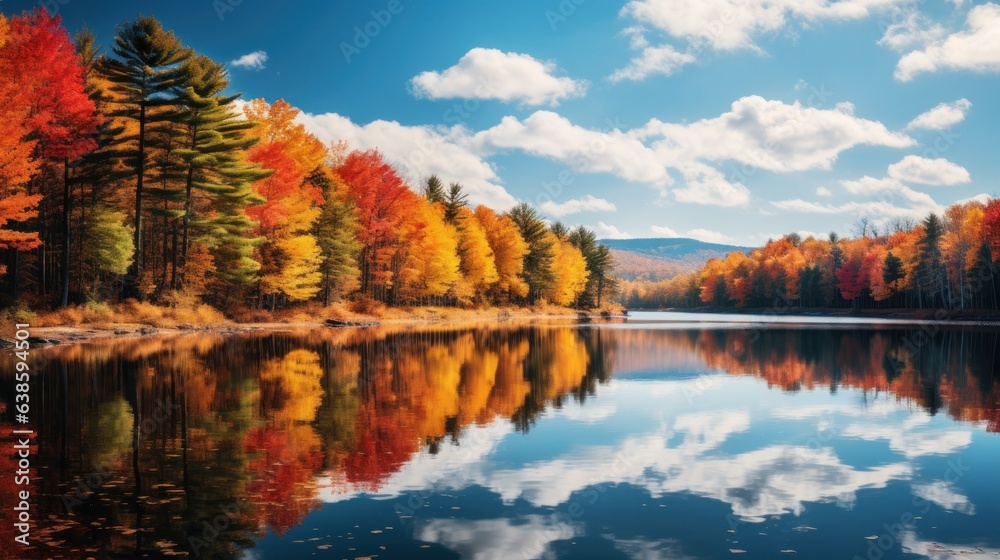 Autumn color trees background