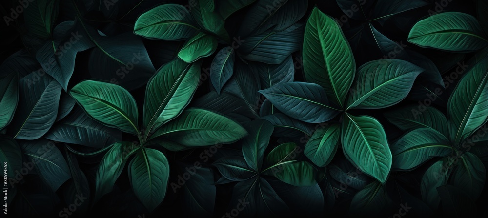 Green natural illustrated background with leaves