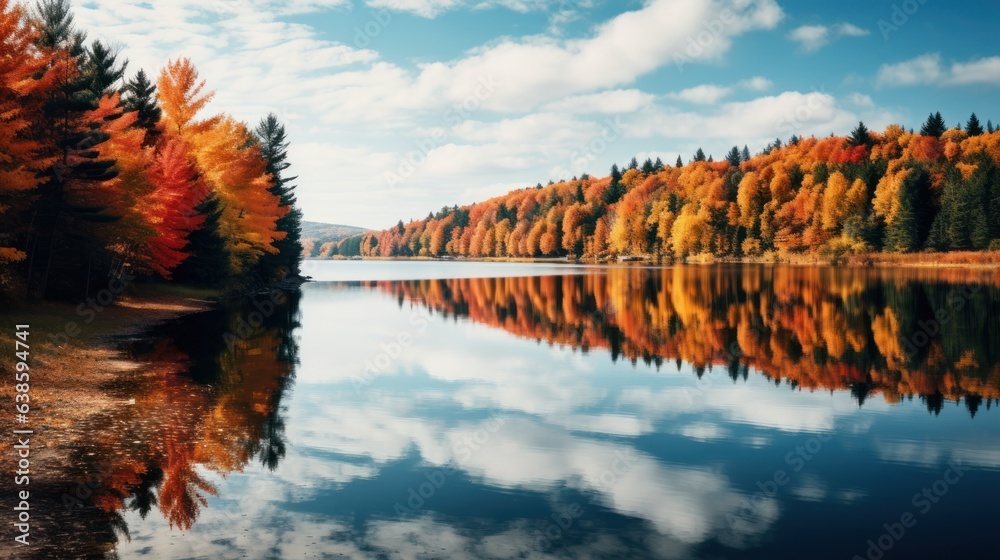 Autumn color trees background