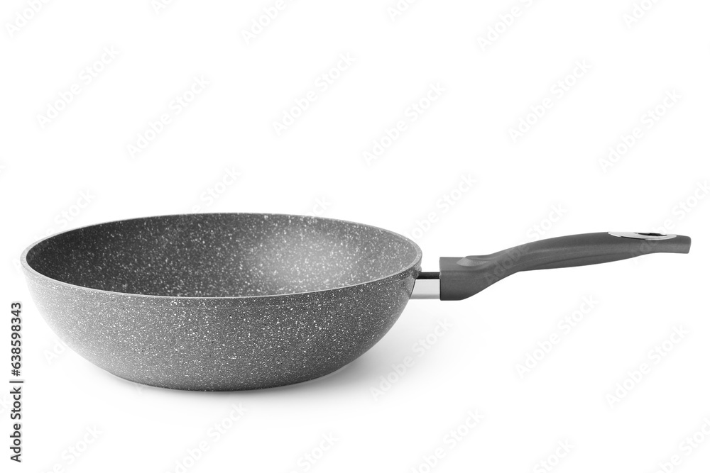 Frying pan on white background