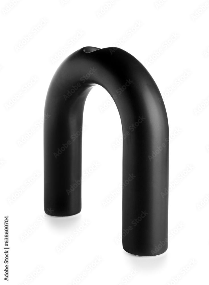 Black vase on white background