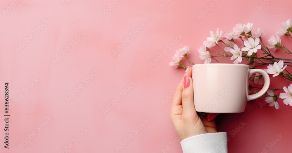 Woman hands with cup of coffee