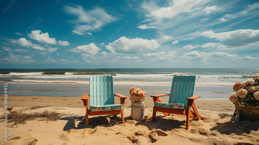 Background view of the beach and sea