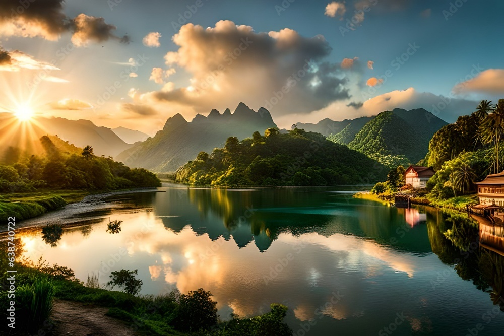 lake in the mountains