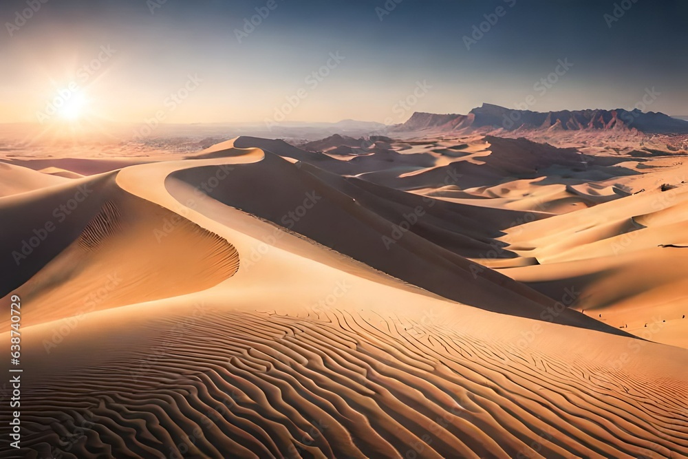 sunrise in the desert