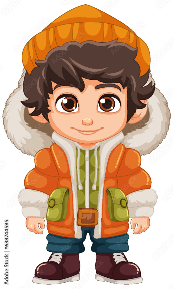 Cute Young Man in Winter Outfit